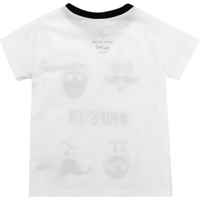 Mini boys white print t-shirt
